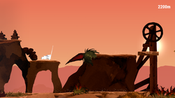Silbo gameplay: desert canyon at sunset